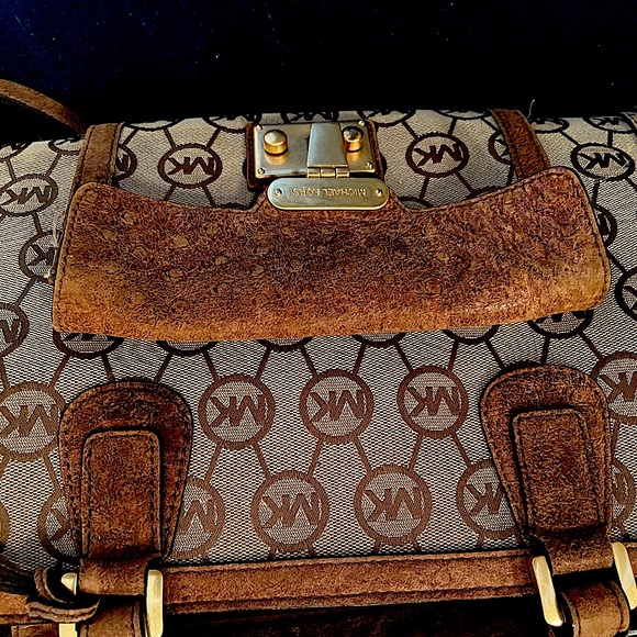 BEAUTIFUL VINTAGE MICHAEL KORS HANDBAG SUEDE LEATHER TRIM - Picture 9 of 14